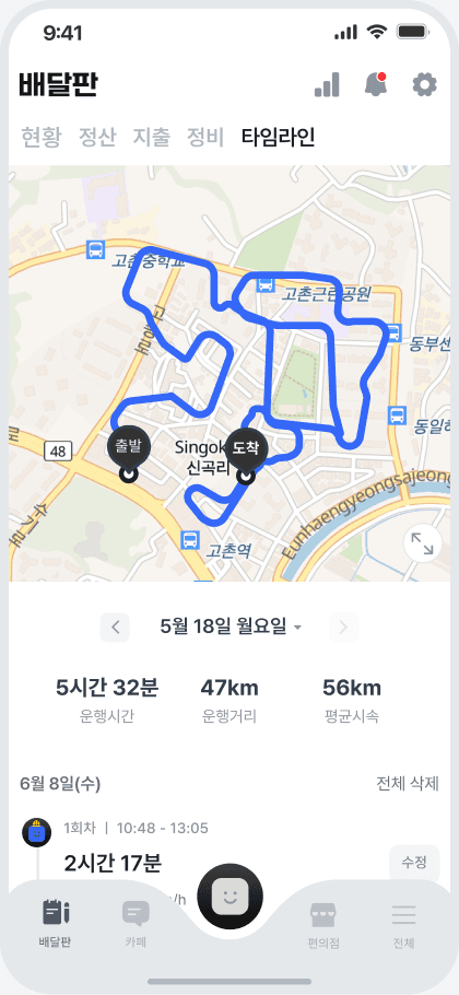 타임라인이 추가됐어요